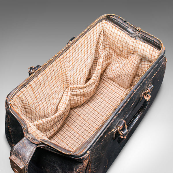 Antique Railway Director's Gladstone Bag, English Leather Portmanteau, GWR, 1920