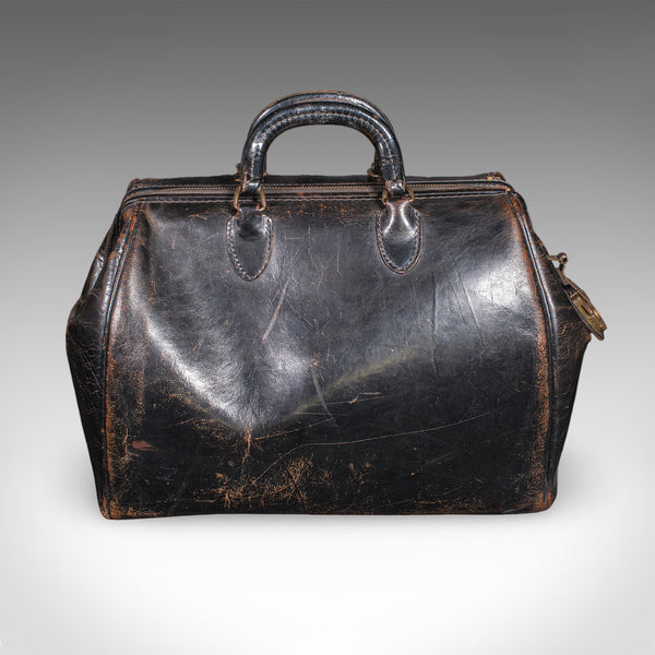 Antique Railway Director's Gladstone Bag, English Leather Portmanteau, GWR, 1920