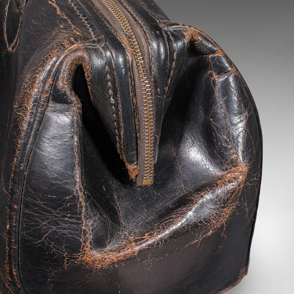 Antique Railway Director's Gladstone Bag, English Leather Portmanteau, GWR, 1920