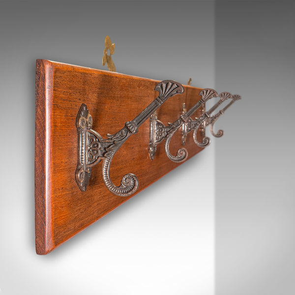 Antique Coat Rack, English, Cloakroom, Reception Hall, Mounted Hooks, Victorian