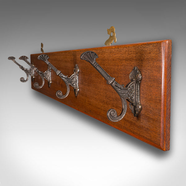 Antique Coat Rack, English, Cloakroom, Reception Hall, Mounted Hooks, Victorian
