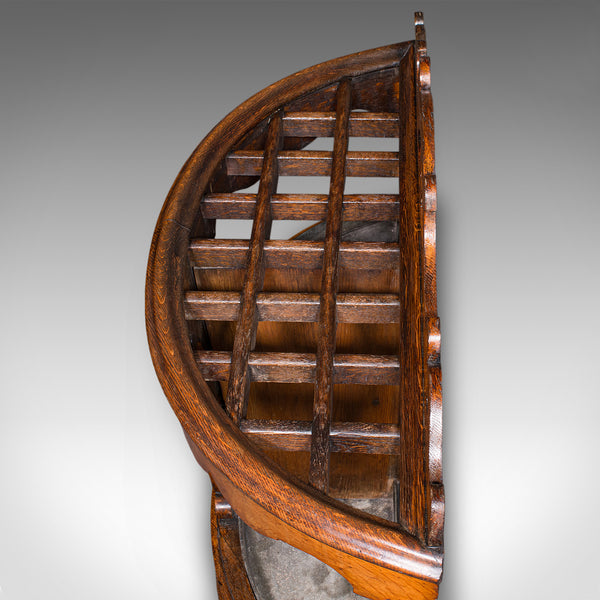 Antique Country House Hall Stand, Scottish, Demi Lune, Oak, Umbrella, Victorian