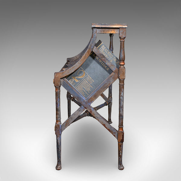 Antique Georgian Revival Book Trough, English, Painted, Library Stand, Edwardian