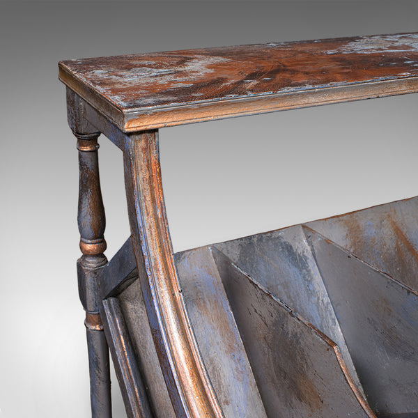 Antique Georgian Revival Book Trough, English, Painted, Library Stand, Edwardian