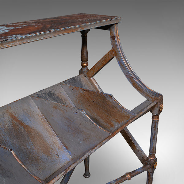 Antique Georgian Revival Book Trough, English, Painted, Library Stand, Edwardian