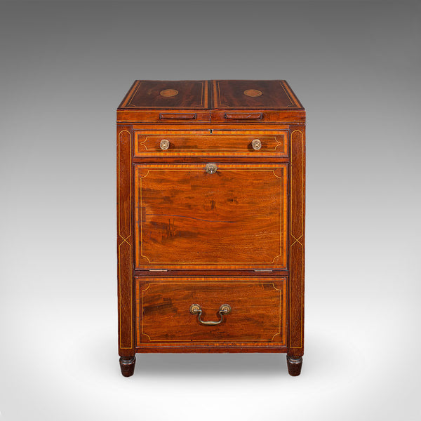 Antique Cocktail Cabinet, English, Counterweighted Bar, Albert Barker, Victorian - London Fine Antiques