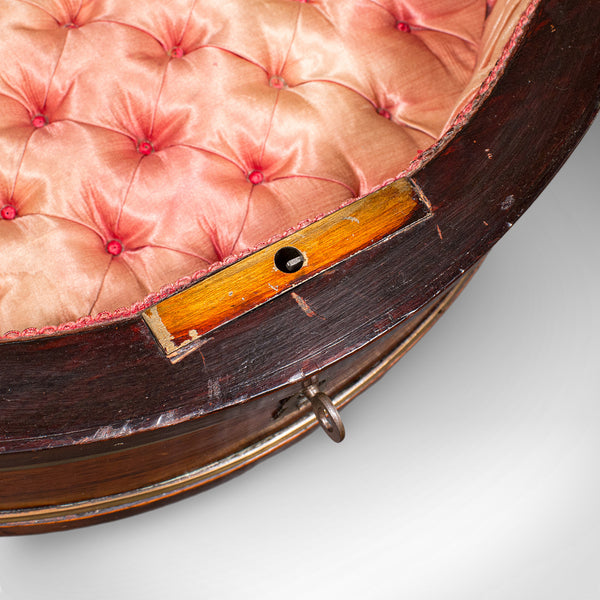 Antique Bijouterie Table, French Kingwood, Brass Glazed Vitrine, Victorian, 1870