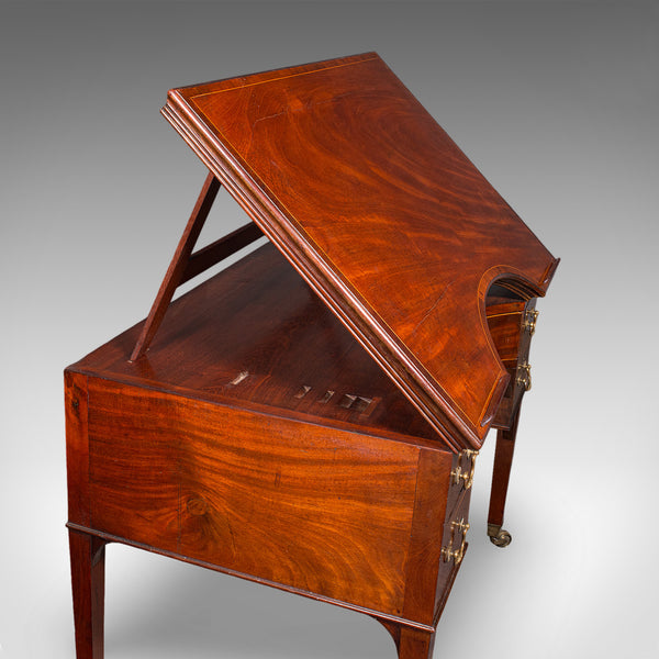 Tall Antique Architect's Riser Desk, English, Metamorphic, Cartographer, Regency