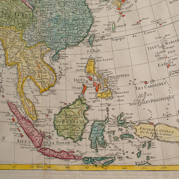 Antique Map of Asia, French, Framed, Atlas, Continental Cartography, Georgian