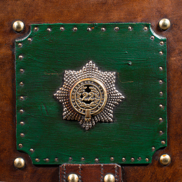 Pair Of Late Vintage Officer's Campaign Trunks, English, Leather, Nightstand