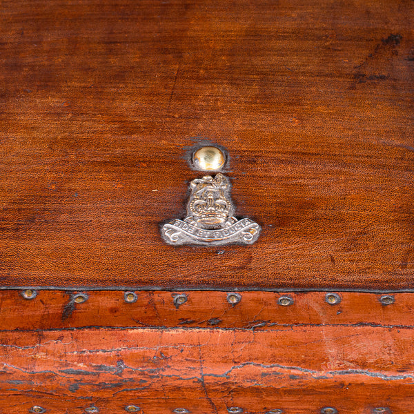 Pair, Late Vintage Officer's Campaign Luggage Cases, English, Bedside Nightstand