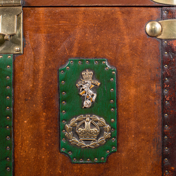 Late Vintage Pair of Luggage Cases, English, Leather Trunk, Campaign, Nightstand