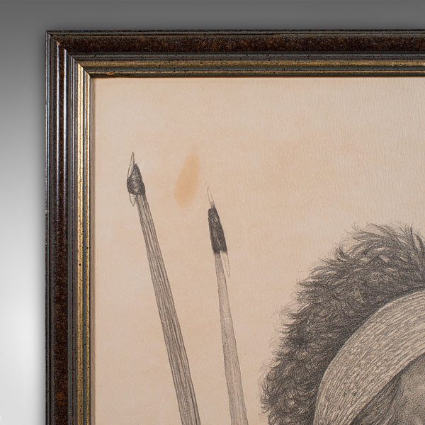 Vintage Aboriginal Man Portrait, Indigenous Australian Framed Art Print, Picture