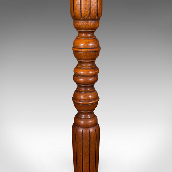 6' Tall Vintage Standard Lamp, English, Walnut, Italianate, Room Light, Shade