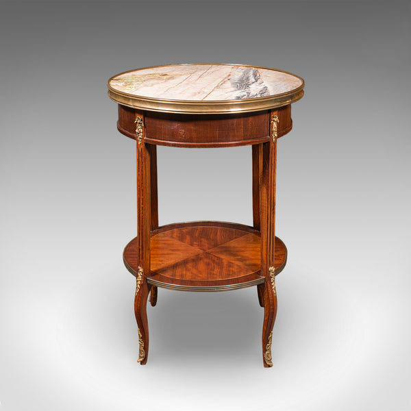 Antique Lounge Side Table, Italian, Marble, Wine, Occasional, Victorian, C.1900