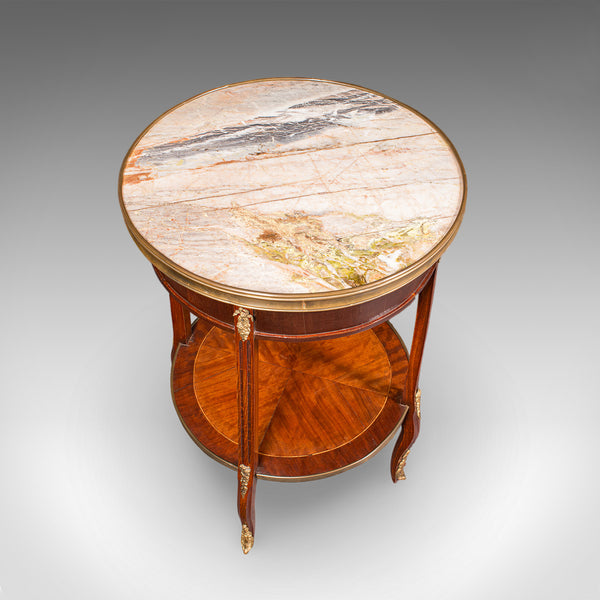 Antique Lounge Side Table, Italian, Marble, Wine, Occasional, Victorian, C.1900