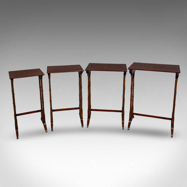 Antique Quartetto of Nesting Tables, English, Set of 4, Occasional, Edwardian