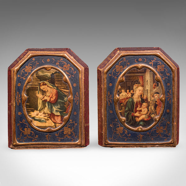 Pair of Small Vintage Renaissance Revival Bookends, Italian, Novel Rest, C.1960