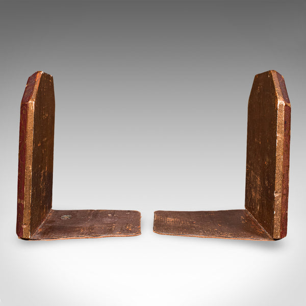 Pair of Small Vintage Renaissance Revival Bookends, Italian, Novel Rest, C.1960