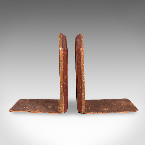 Pair of Small Vintage Renaissance Revival Bookends, Italian, Novel Rest, C.1960
