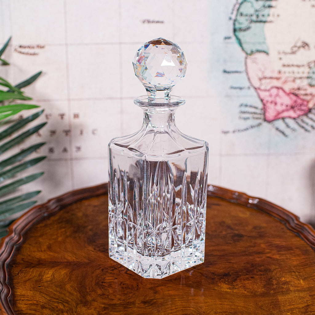 Vintage Scotch Decanter, English, Cut Glass, Whiskey, Bourbon, Spirits, C.1980