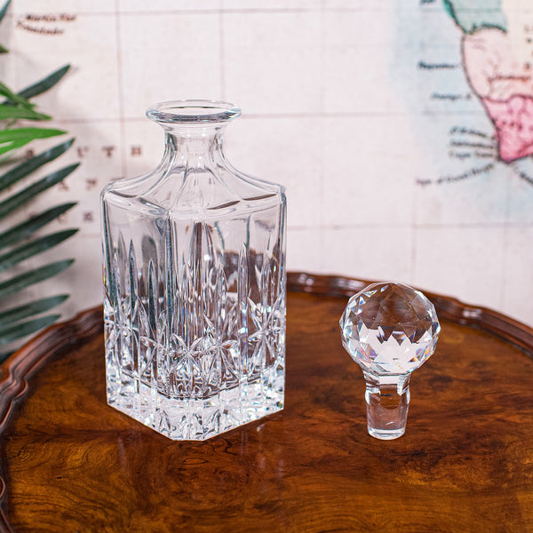 Vintage Scotch Decanter, English, Cut Glass, Whiskey, Bourbon, Spirits, C.1980