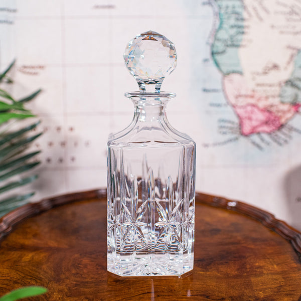Vintage Scotch Decanter, English, Cut Glass, Whiskey, Bourbon, Spirits, C.1980