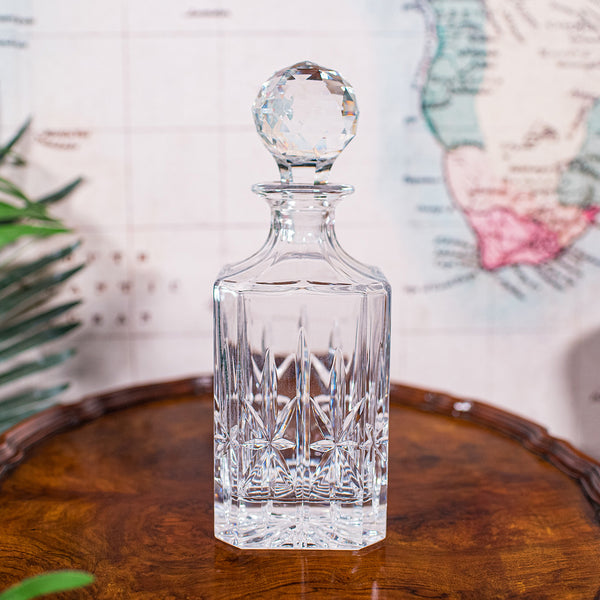 Vintage Scotch Decanter, English, Cut Glass, Whiskey, Bourbon, Spirits, C.1980