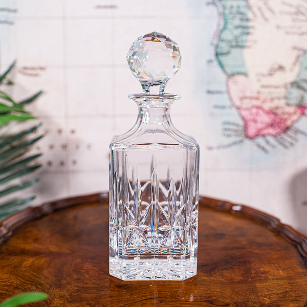 Vintage Scotch Decanter, English, Cut Glass, Whiskey, Bourbon, Spirits, C.1980