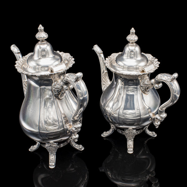 5 piece Vintage Tea Service, American, Coffee & Teapot, Creamer, Mid Century