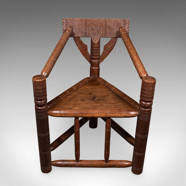 Antique Turner's Armchair, English, Old Saxon Chair, Oak, Elbow Seat, Victorian