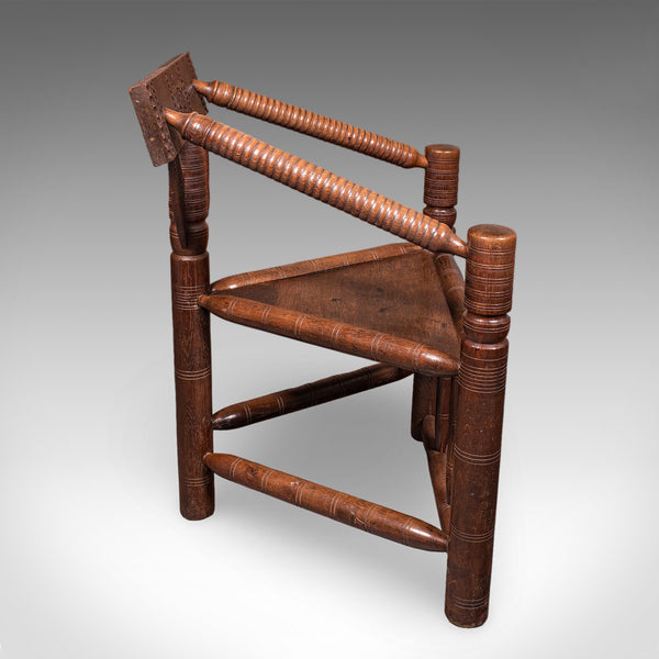 Antique Turner's Armchair, English, Old Saxon Chair, Oak, Elbow Seat, Victorian