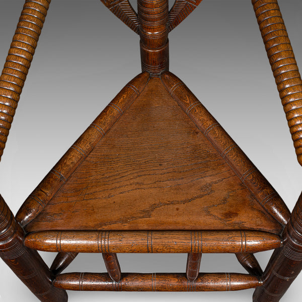 Antique Turner's Armchair, English, Oak, Old Saxon Chair, Elbow Seat, Victorian