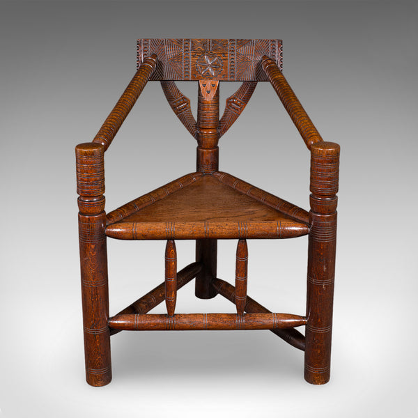 Antique Turner's Armchair, English, Oak, Old Saxon Chair, Elbow Seat, Victorian