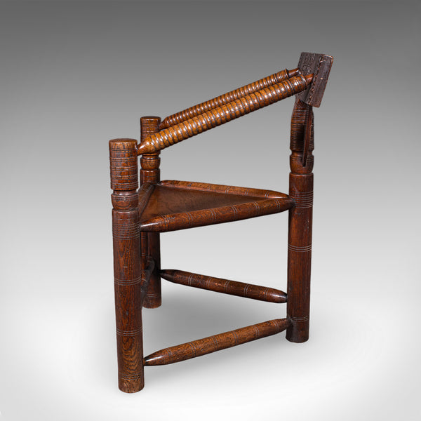 Antique Turner's Armchair, English, Oak, Old Saxon Chair, Elbow Seat, Victorian