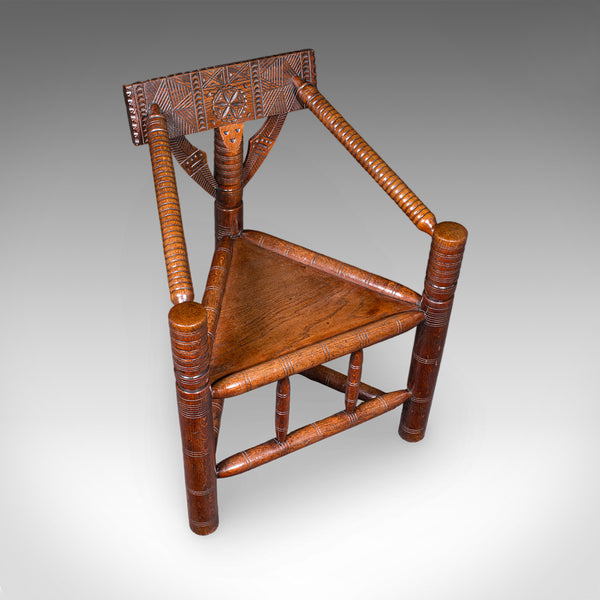 Antique Turner's Armchair, English, Oak, Old Saxon Chair, Elbow Seat, Victorian