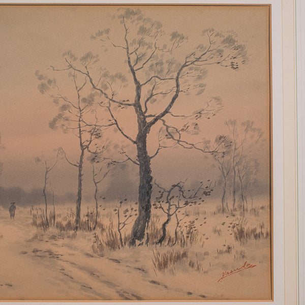 Pair of Vintage Landscape Paintings, Oriental, Watercolour, Art, Mid Century