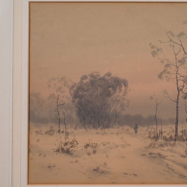 Pair of Vintage Landscape Paintings, Oriental, Watercolour, Art, Mid Century