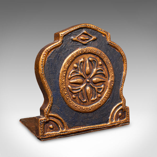 Pair of Small Vintage Baroque Revival Bookends, Italian, Giltwood, Book Rest