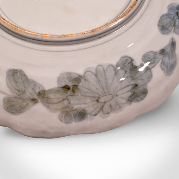 Antique Imari Fruit Plate, Japanese, Meiji Ceramic Decorative Charger, Victorian