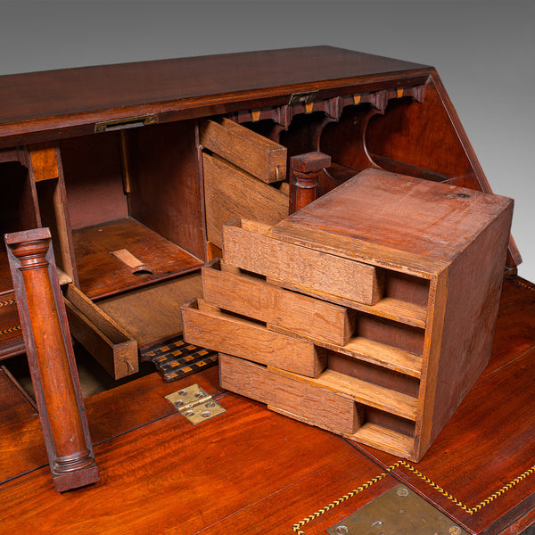 Rare Antique Barrister's Bureau, English, Fall Front Writing Cabinet, Georgian - London Fine Antiques