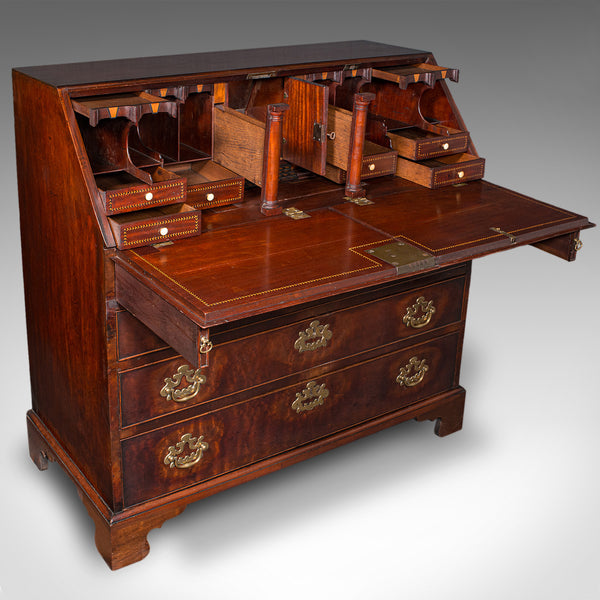 Rare Antique Barrister's Bureau, English, Fall Front Writing Cabinet, Georgian - London Fine Antiques