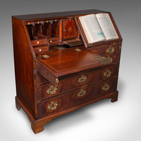 Rare Antique Barrister's Bureau, English, Fall Front Writing Cabinet, Georgian - London Fine Antiques