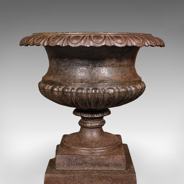 Pair of Antique Garden Planters, English, Outdoor Display Urn, Victorian, C.1850
