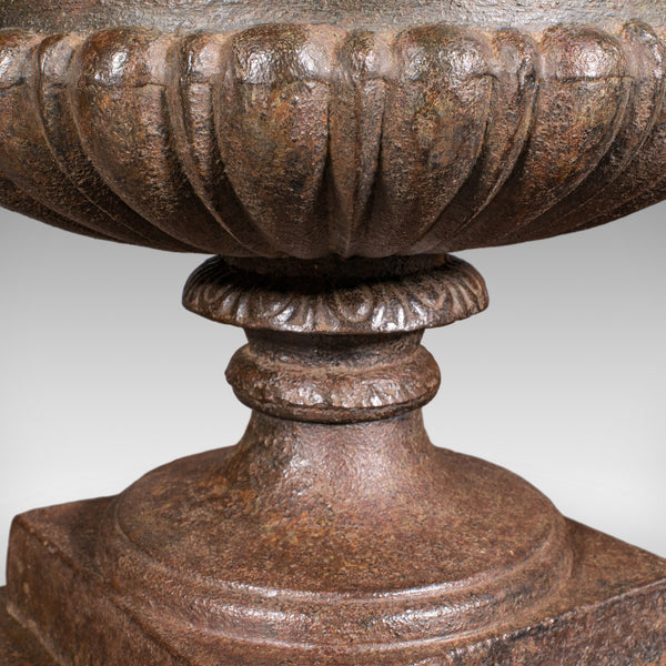 Pair of Antique Garden Planters, English, Outdoor Display Urn, Victorian, C.1850