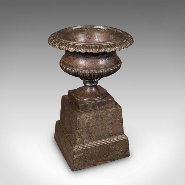 Pair of Antique Garden Planters, English, Outdoor Display Urn, Victorian, C.1850