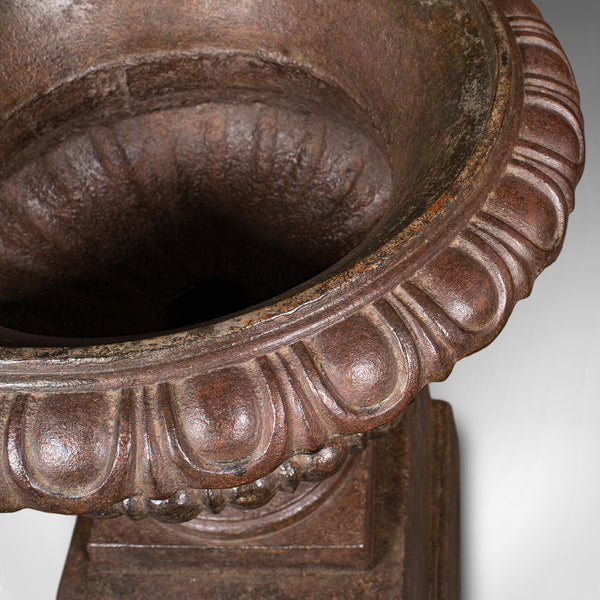 Pair of Antique Garden Planters, English, Outdoor Display Urn, Victorian, C.1850