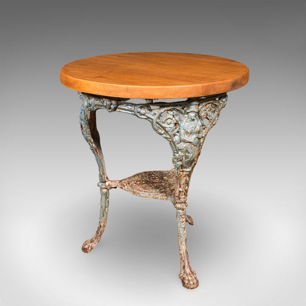 Antique Tavern Table, English, Pine, Cast Iron, Britannia, Pub, Victorian, 1880