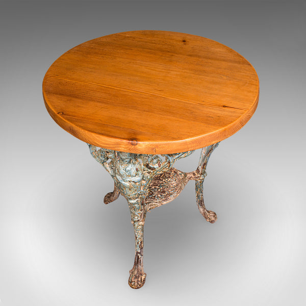 Antique Tavern Table, English, Pine, Cast Iron, Britannia, Pub, Victorian, 1880