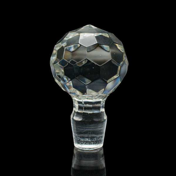 Vintage Whiskey Decanter, English, Crystal Glass, Scotch Bottle, Barware, C.1930